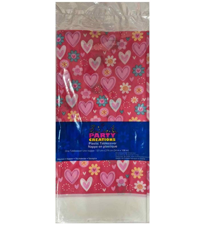 Heart & Flowers Tablecover 137cm x 274cm