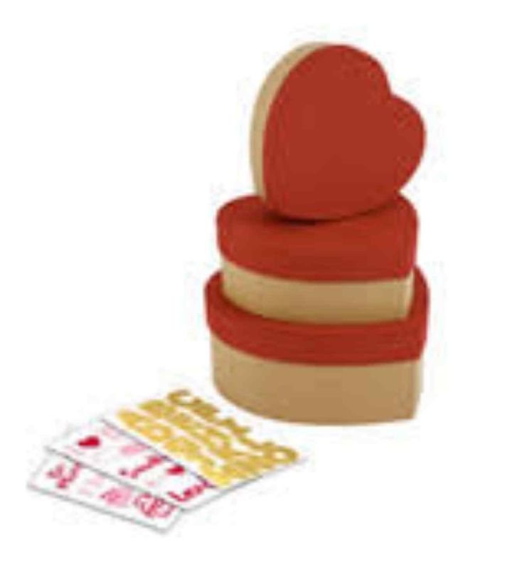 Kraft Heart Boxes Set Of 3 With Personalisation Stickers
