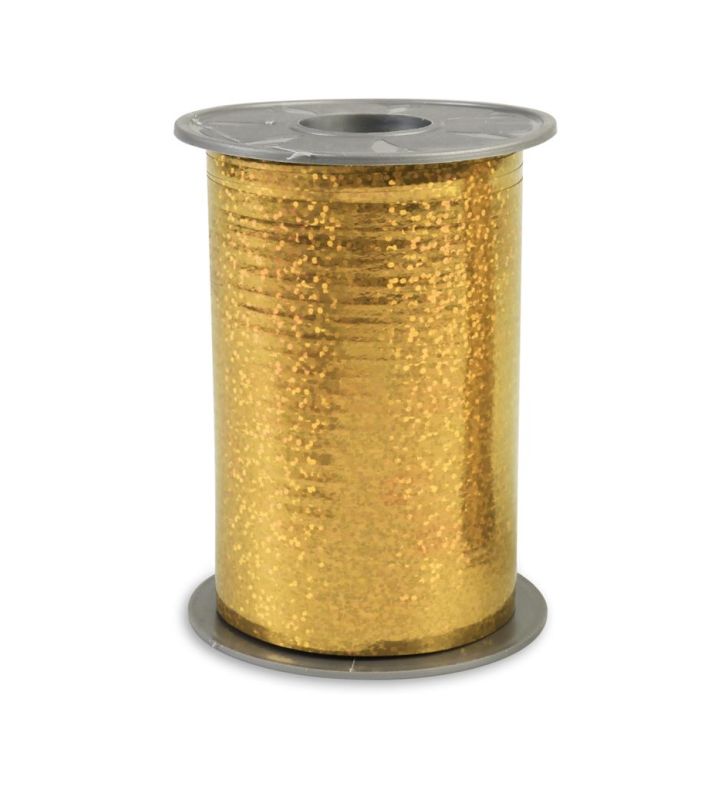 Holographic Curling Ribbon Gold 5mm x 400m