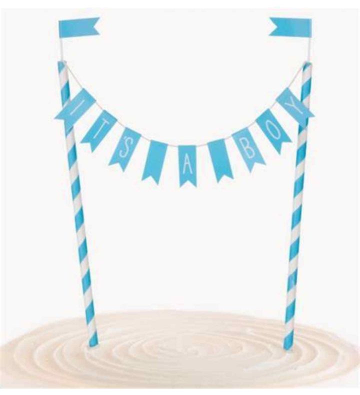It's a Boy Bunting Cake Topper