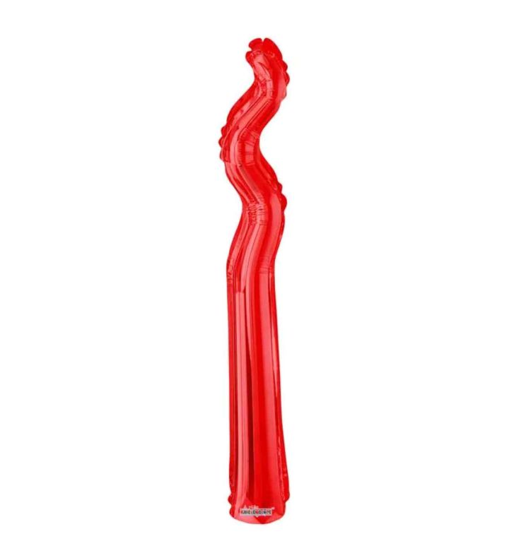 14" Red Kurly Zig Zag