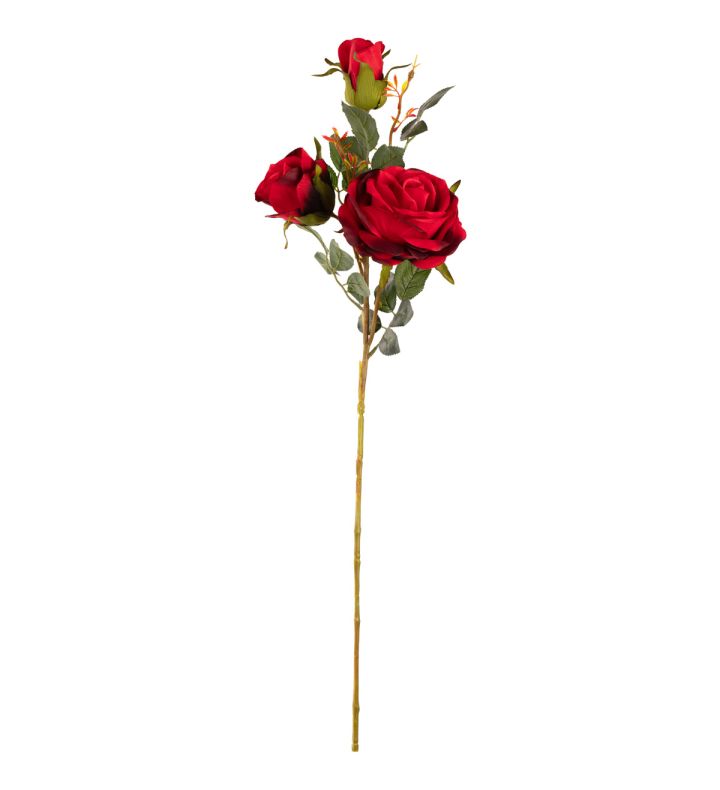 Large Charlotte Rose Spray Red Single Stem x3 Heads
