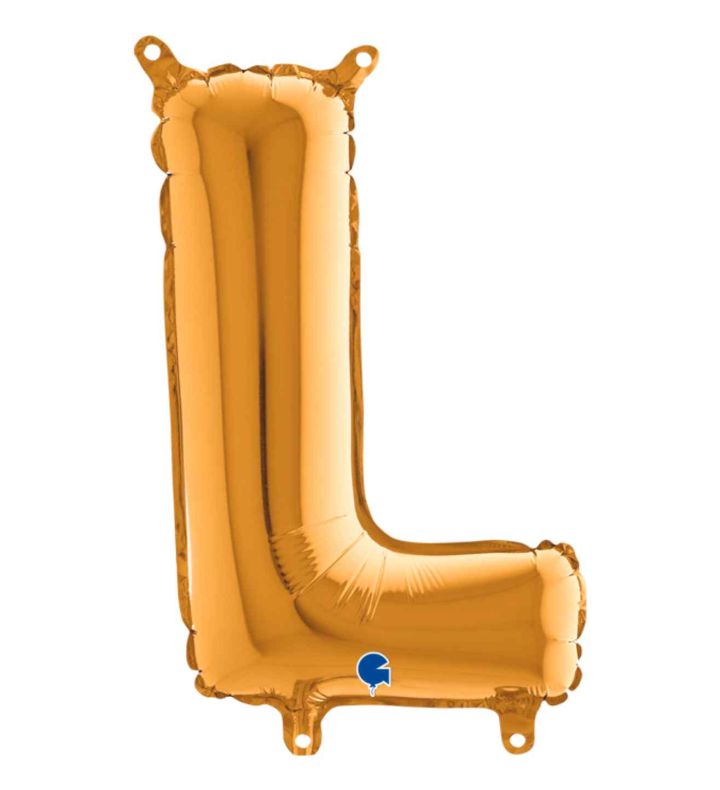 14" Gold Letter L Grabo Foil Balloon