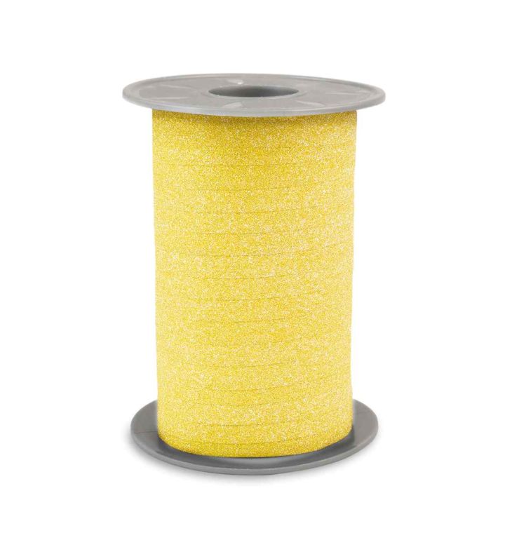 Poly Glitter Light Yellow Ribbon 10mm x 100m