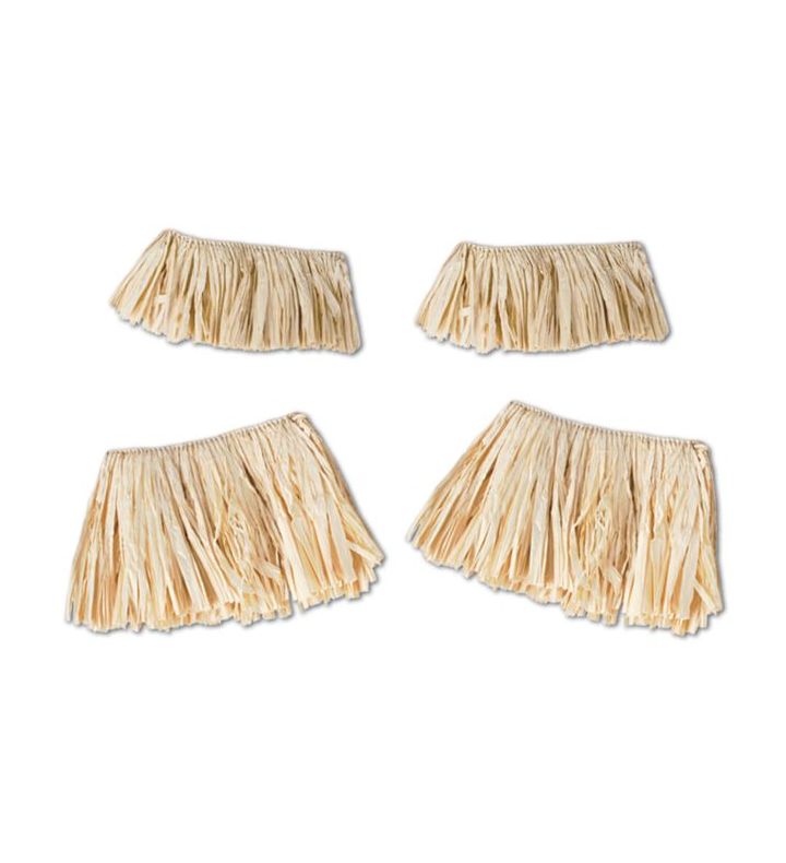 Luau Rafia Arm & Leg Ties 4ct