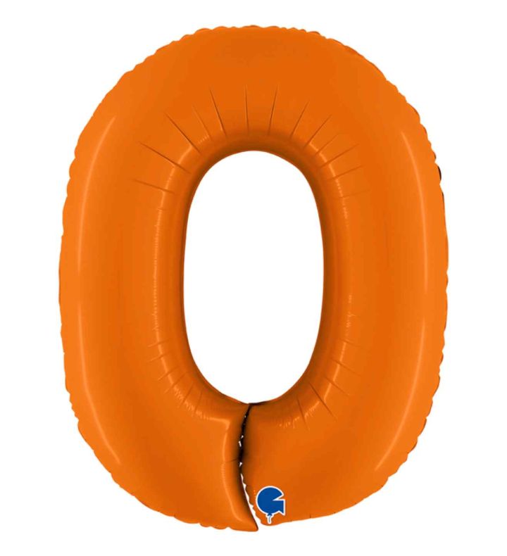 40" Grabo Matte Orange Number 0 Foil Balloon
