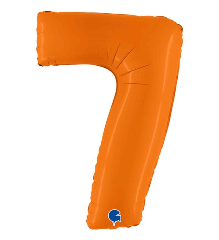 40" Grabo Matte Orange Number 7 Foil Balloo