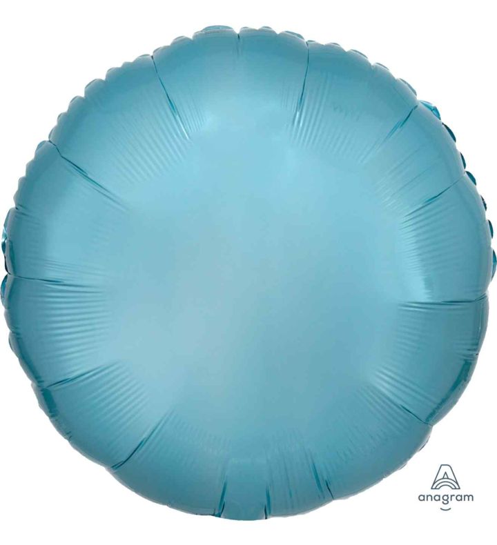 18" Anagram Round Pearl Pastel Blue Unpackaged Foil Balloon