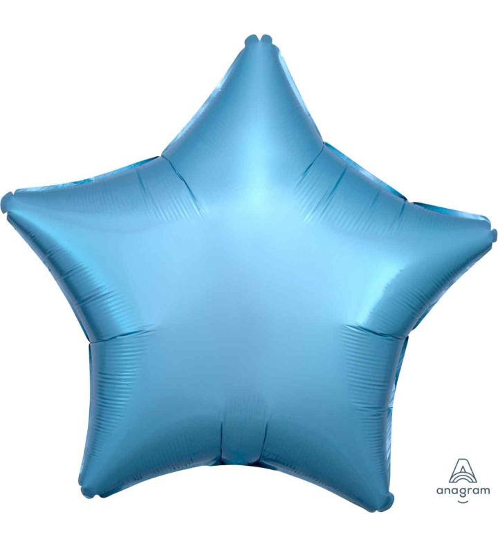 17" Metallic Pearl Pastel Blue Star Foil Balloon Anagram - Unpackaged