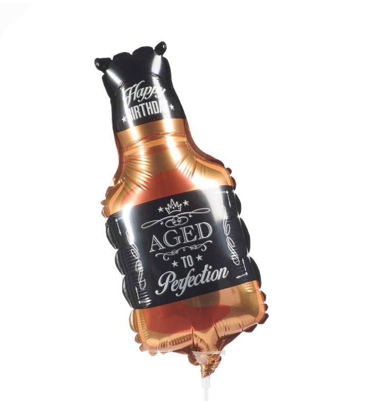 Mini Aged to Perfection Bottle Bamboo Party Foil Balloon