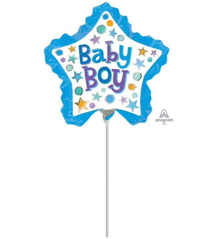 Mini Baby Boy Star with Ruffled Edge Foil Balloon