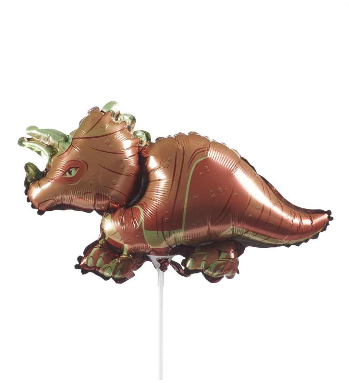 Mini Triceratops Dinosaur Brown Bamboo Party Foil Balloon