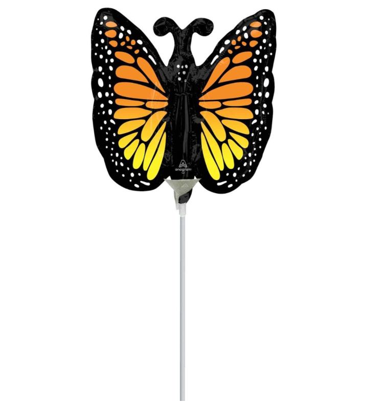 Mini Monarch Butterfly Black & Orange Foil Balloon