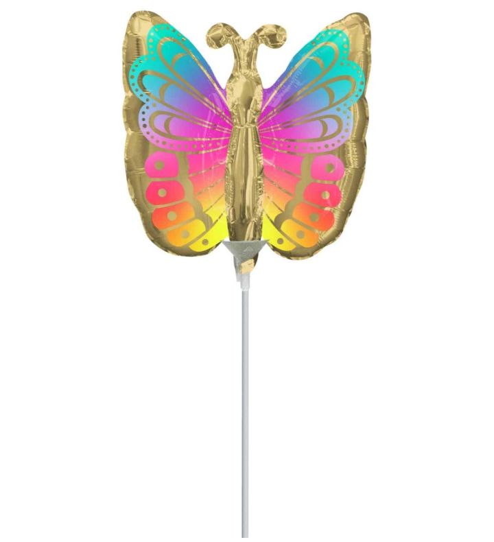 Mini Butterfly Multi-Coloured Foil Balloon