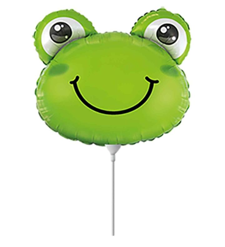 Mini Frog Head Green Foil Balloon