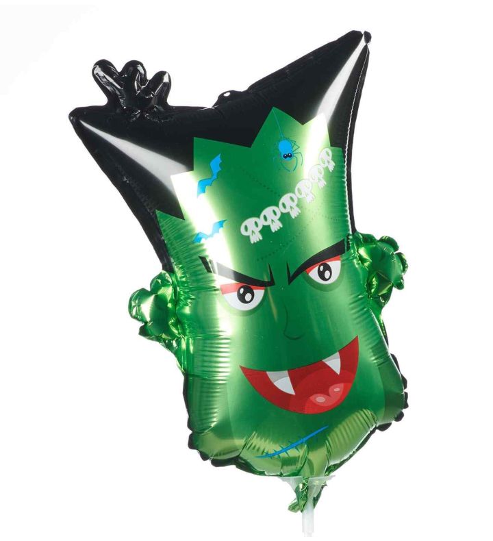Mini Green Monster Head Bamboo Party Foil Balloon