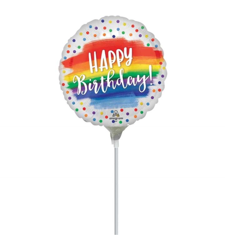 Mini Happy Birthday Paint Splash Confetti Foil Balloons