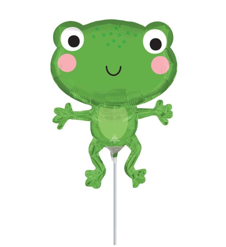 Mini Happy Frog Green Foil Balloon