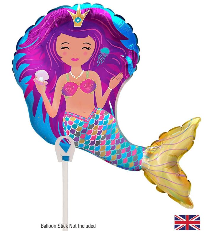 Mini Iridescent Mermaid Oaktree Foil Balloon
