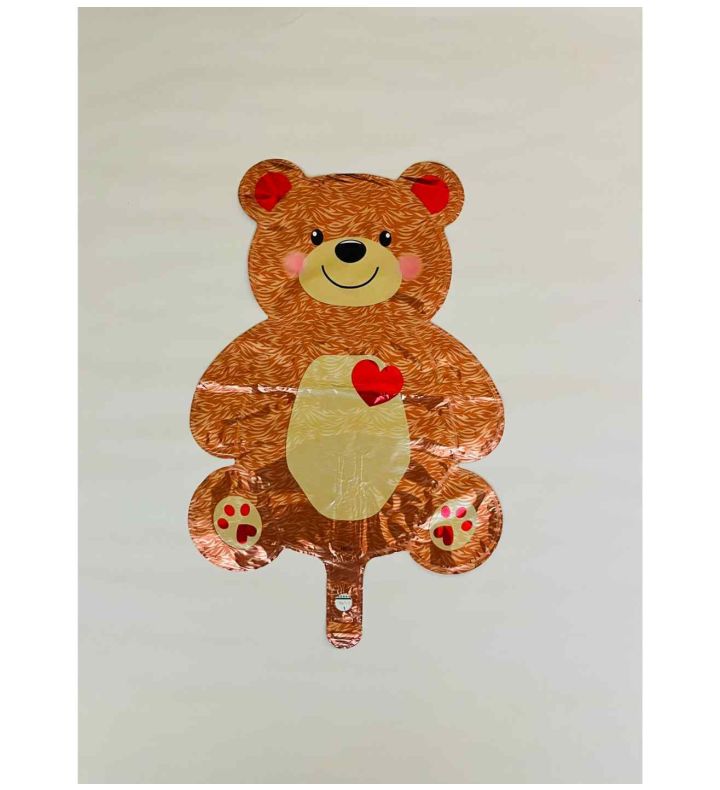 14" Mini Bamboo Party Love Heart Bear Foil Balloon
