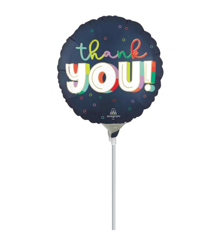 Mini Thank You! Satin Blue Foil Balloon