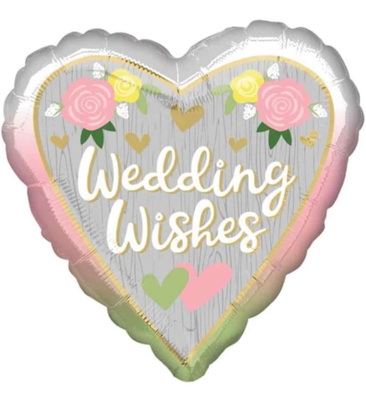 Mini Wedding Wishes Ombre Heart Foil Balloon