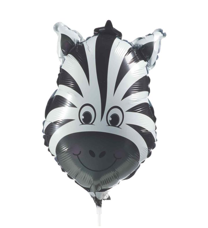 Mini Zebra Head Bamboo Party Foil Balloon
