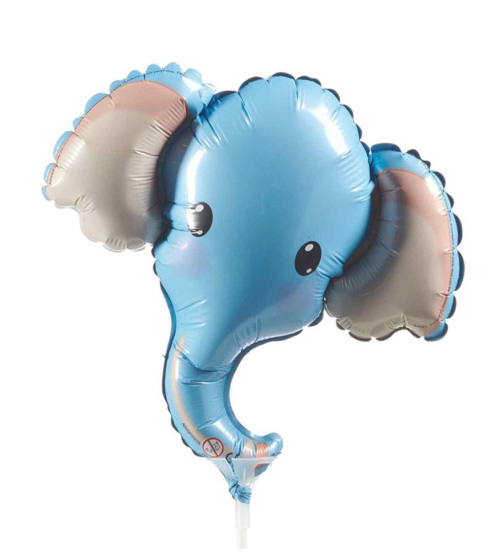 Mini Elephant Head Blue Flexmetal Foil Balloon