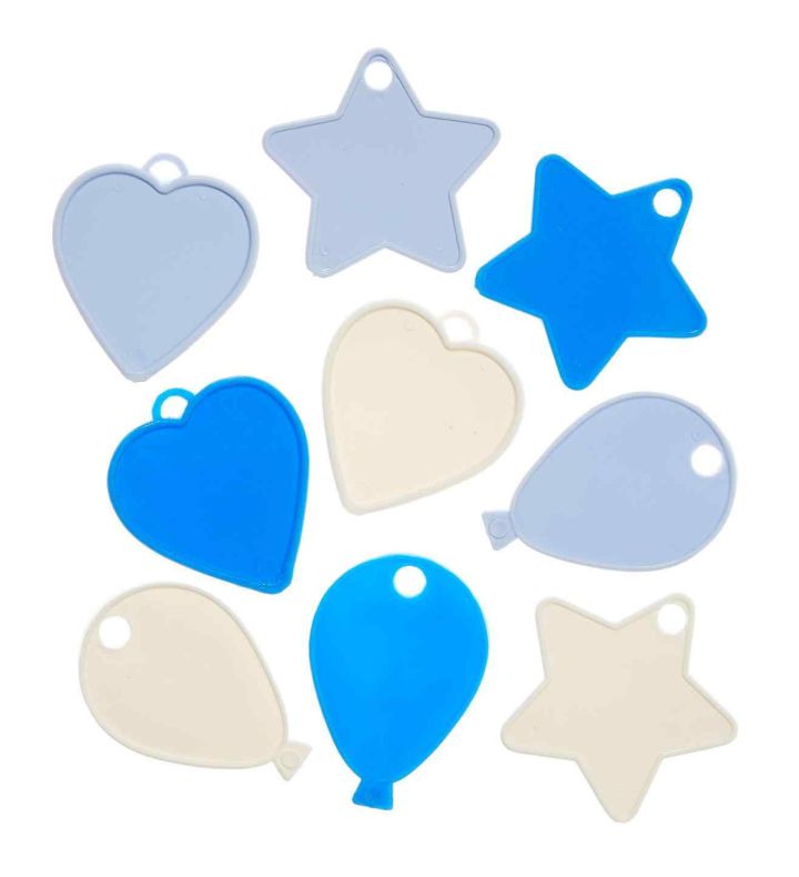 Mixed Shape Plastic Balloon Weights - White, Hot Pink, Pale Pink 100ct