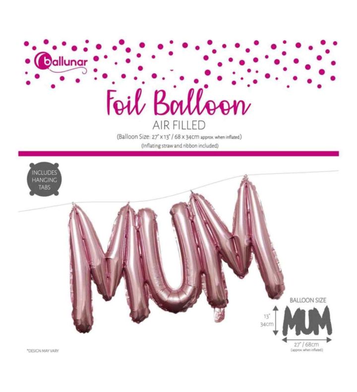 Mum Foil Balloon Pink 34 x 68cm