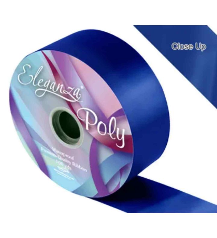 Eleganza Poly Ribbon 50mm x 91m Navy Blue