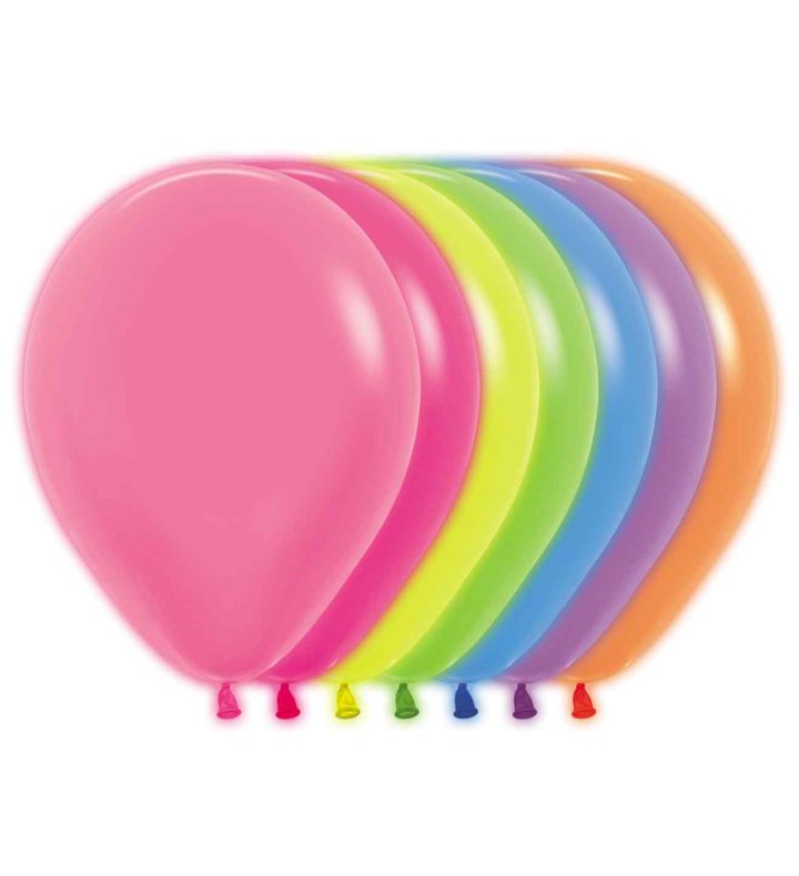 12" Sempertex Neon Assorted 200 Latex Balloons 50ct 