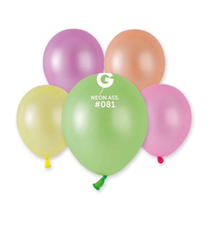 5" Gemar Neon Assorted 081Latex Balloons 50ct