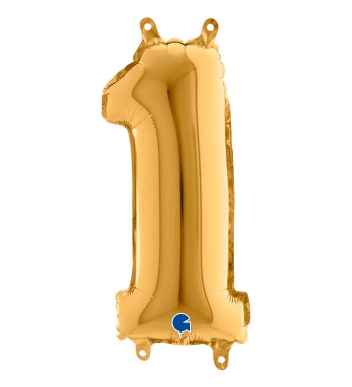 14" Gold Number 1 Grabo Foil Balloon
