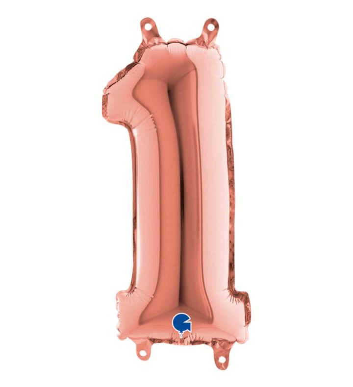 14" Rose Gold Number 1 Grabo Foil Balloon