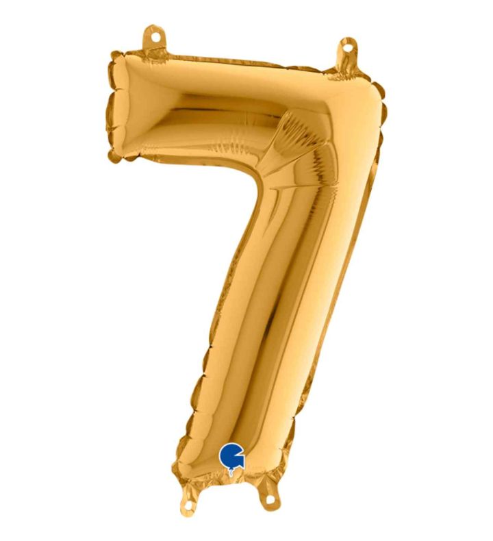 14" Gold Number 7 Grabo Foil Balloon