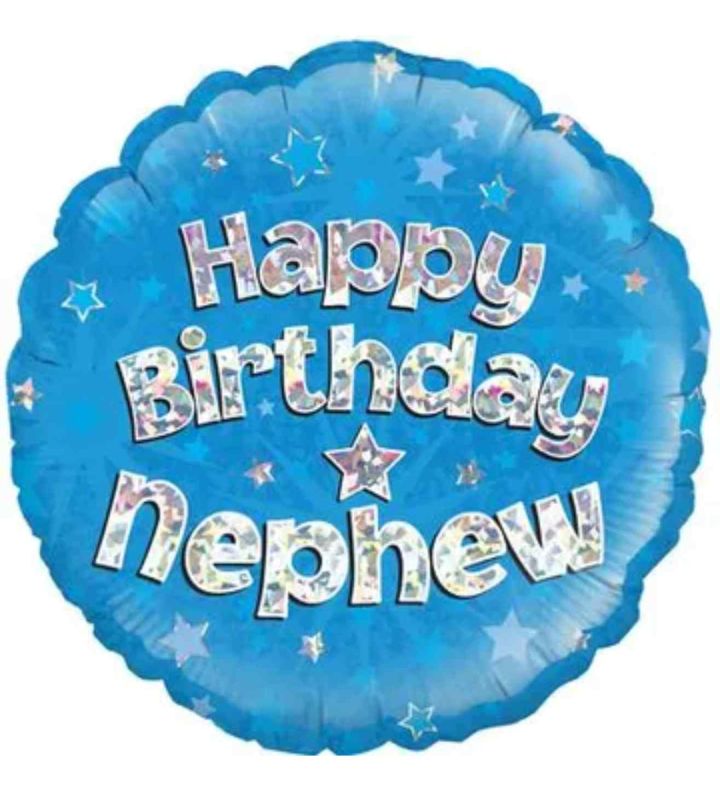 18" Oaktree Happy Birthday Nephew Blue Round