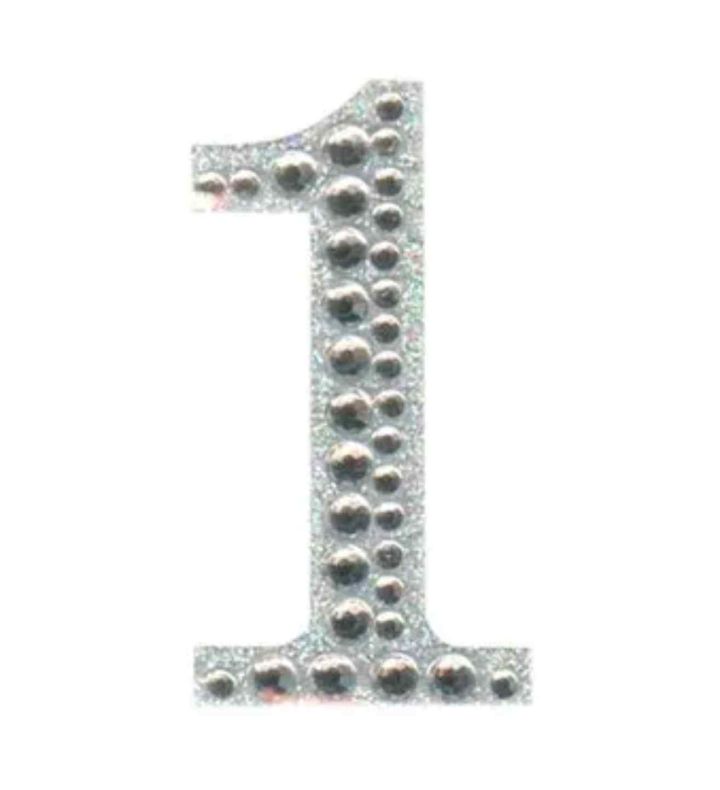 Eleganza Craft Stickers Diamante Iridescent 50mm Number - 1