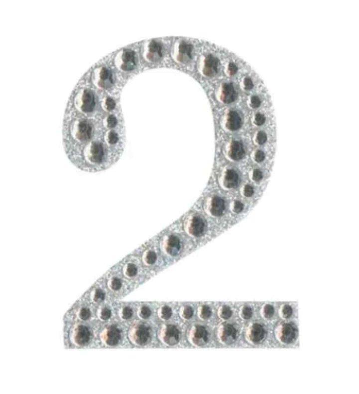 Eleganza Craft Stickers Diamante Iridescent 50mm Number - 2