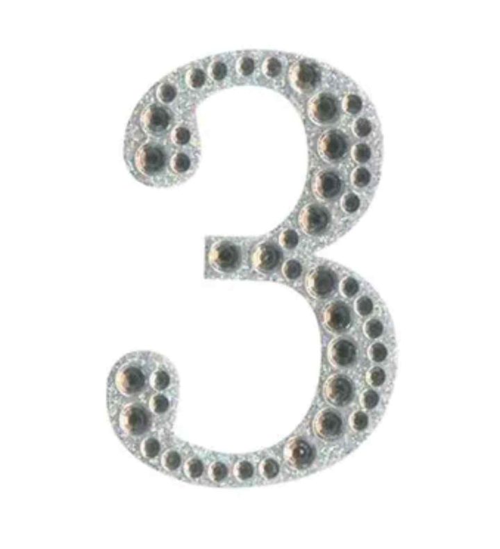 Eleganza Craft Stickers Diamante Iridescent 50mm Number - 3