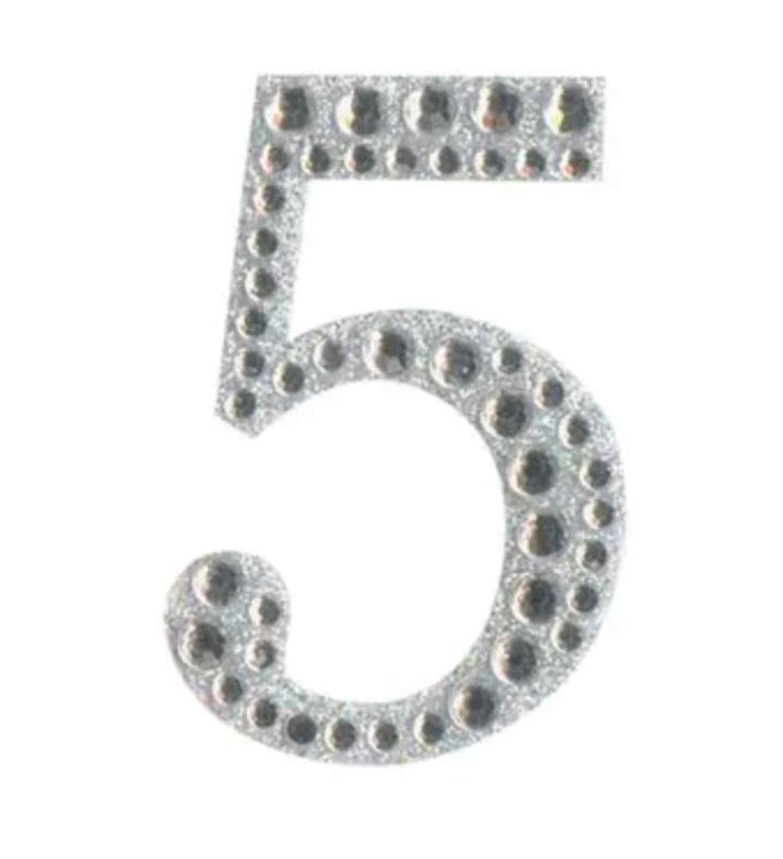 Eleganza Craft Stickers Diamante Iridescent 50mm Number - 5