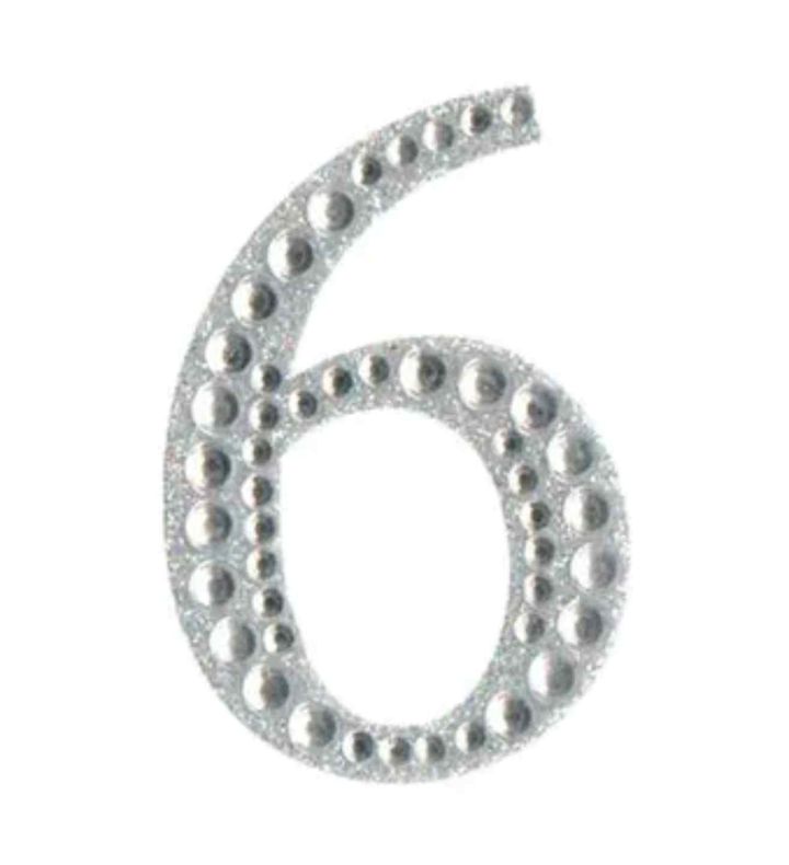 Eleganza Craft Stickers Diamante Iridescent 50mm Number - 6