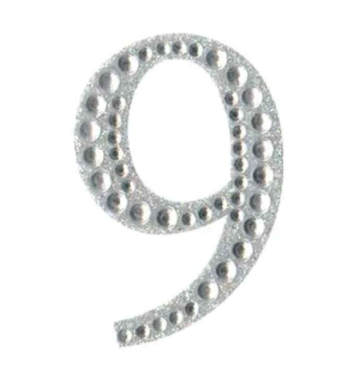 Eleganza Craft Stickers Diamante Iridescent 50mm Number - 9