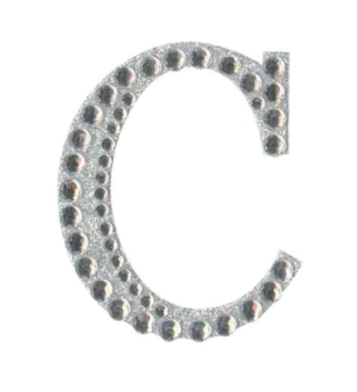 Eleganza Craft Stickers Diamante Iridescent 50mm Letter - C