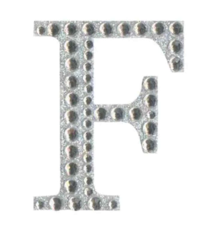 Eleganza Craft Stickers Diamante Iridescent 50mm Letter - F
