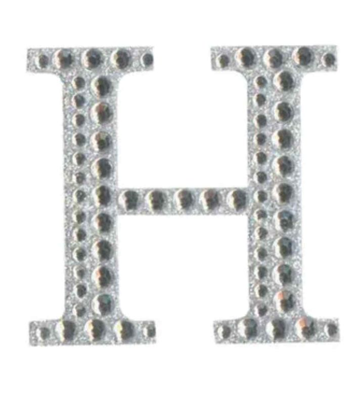 Eleganza Craft Stickers Diamante Iridescent 50mm Letter - H