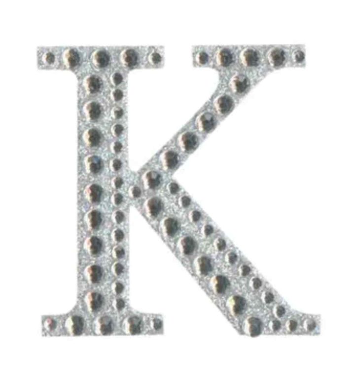 Eleganza Craft Stickers Diamante Iridescent 50mm Letter - K