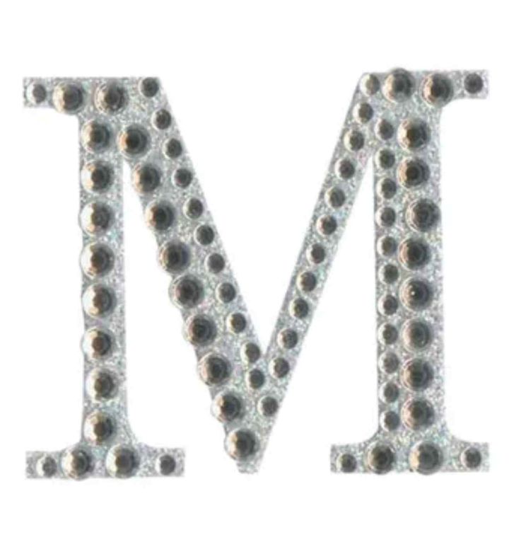 Eleganza Craft Stickers Diamante Iridescent 50mm Letter - M