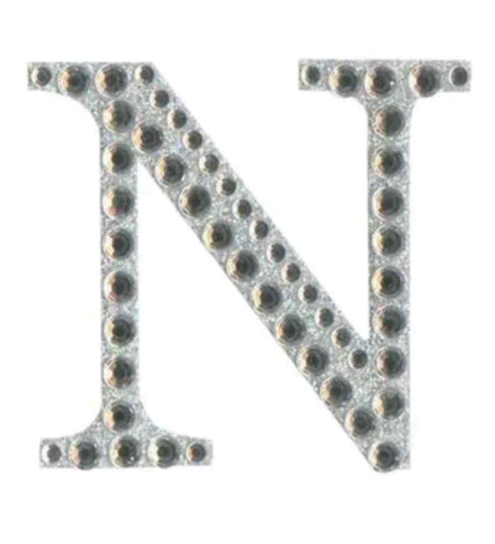 Eleganza Craft Stickers Diamante Iridescent 50mm Letter - N
