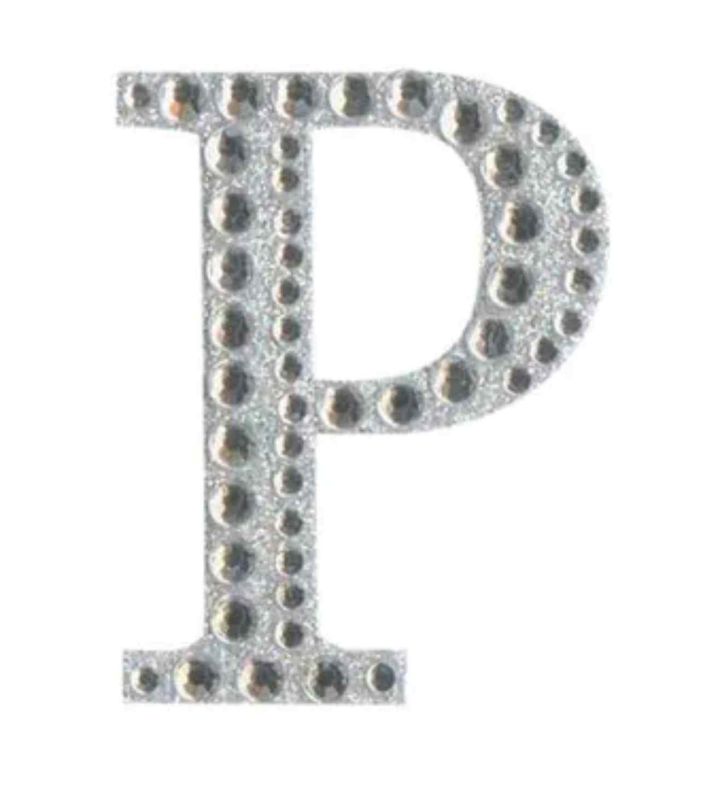 Eleganza Craft Stickers Diamante Iridescent 50mm Letter - P